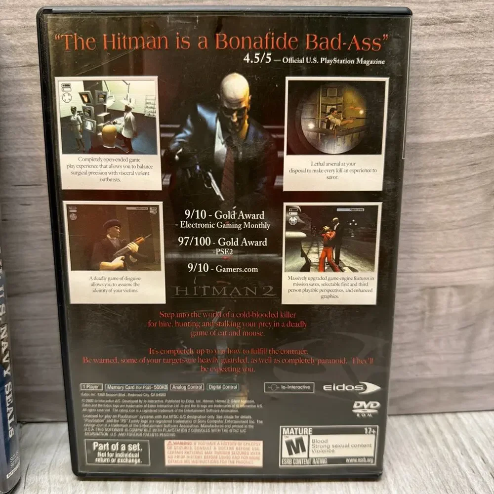 PS2 3 Game Lot Socom II CIB Hitman 2 Silent Assassin Metal Gear Solid 2 Disc